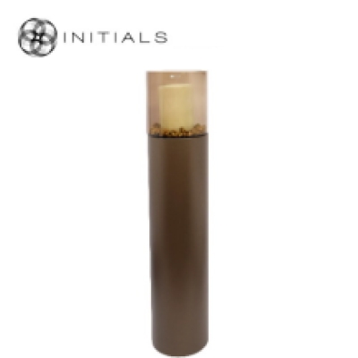 Stand Solid Metal Metallic Brown Round