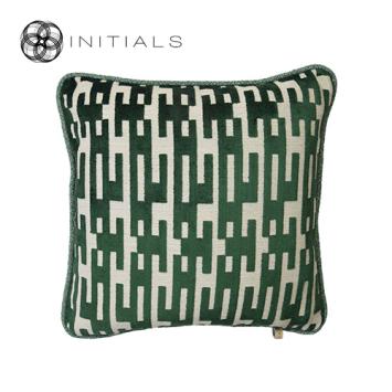 Cushion Teze Geo Moss Green