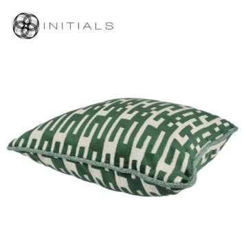 Cushion Teze Geo Moss Green