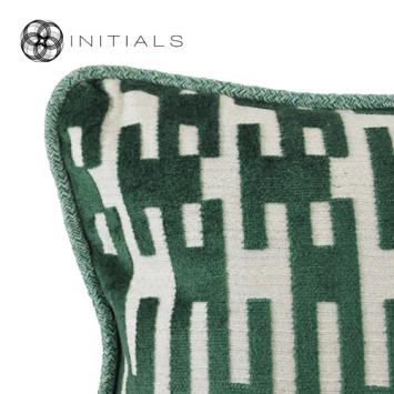 Cushion Teze Geo Moss Green