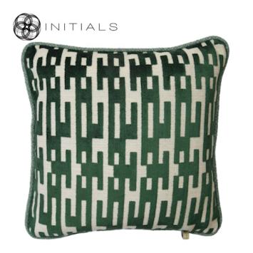 Cushion Teze Geo Moss Green