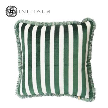 Cushion Teze Stripe Moss Green