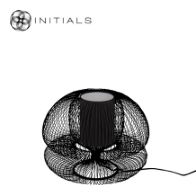 Table Lamp Bubble Base Iron Wire Black