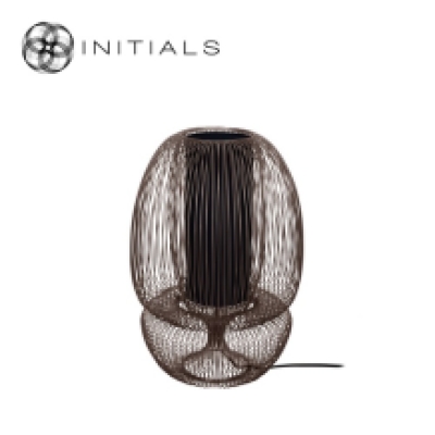 Table Lamp Bubble Straight Iron Wire Metallic Brown