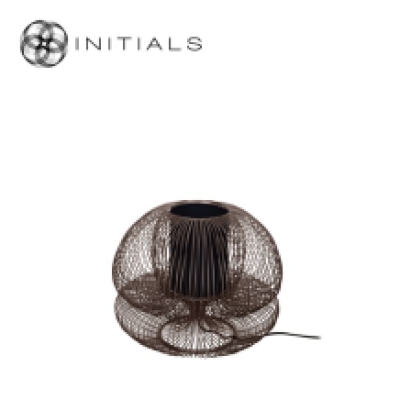 Table Lamp Bubble Base Iron Wire Metallic Brown