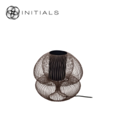 Table Lamp Bubble Bold Iron Wire Metallic Brown