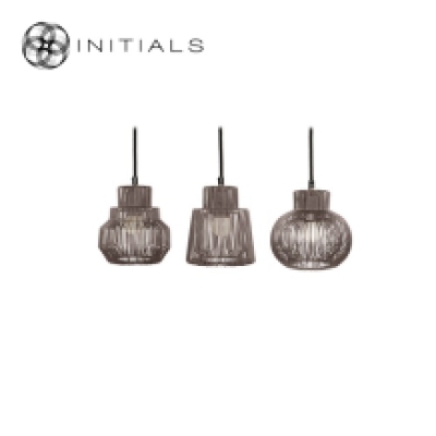 S3 -Hanging Lamp Throne Iron Wire Metallic Brown