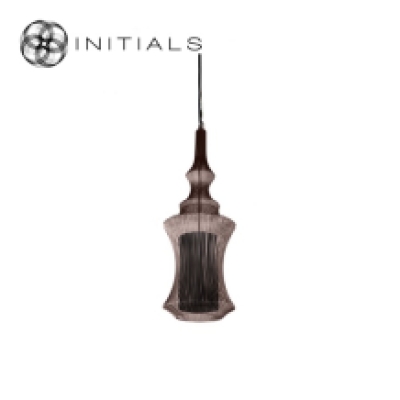 Hanging Lamp Narrow Iron Wire Metallic Brown