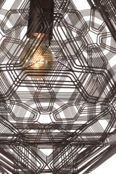 Hanging Lamp Zattelite Iron Wire Metallic Brown