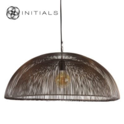 Hanging Lamp  Dome Iron Wire Metallic Brown