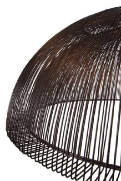 Hanging Lamp  Dome Iron Wire Metallic Brown