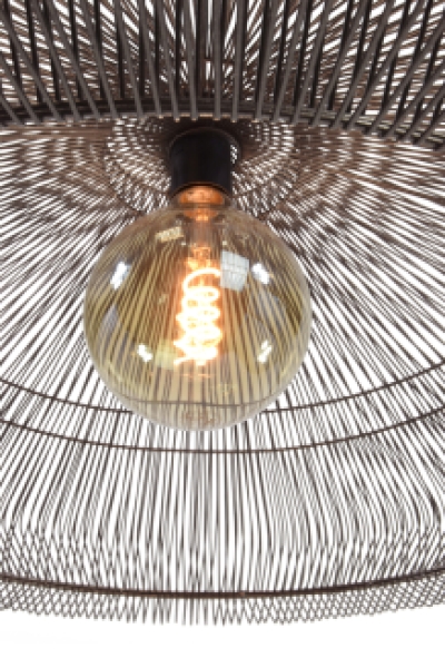 Hanging Lamp Worker Iron Wire Metallic Brown