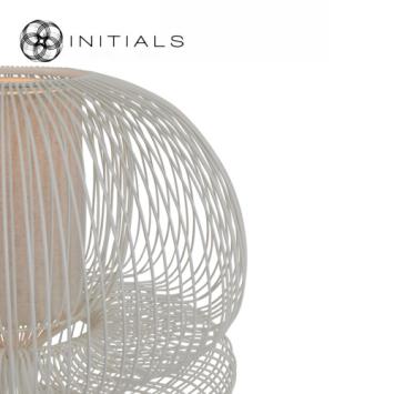 Table Lamp Bubble Base Iron Wire Riff White