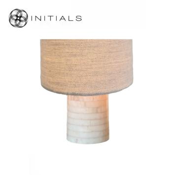 Table Lamp Base Lizea Marble White Rosa