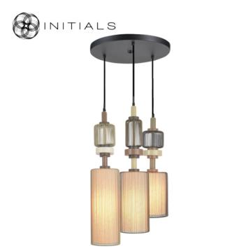 285-325-018 S/3 Totem + Ceiling Cap Round Black + Bulbs