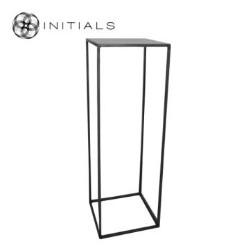 Flower Stand Metal Black Square