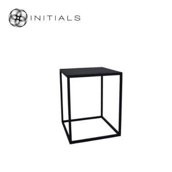 Flower Stand Metal Black Square