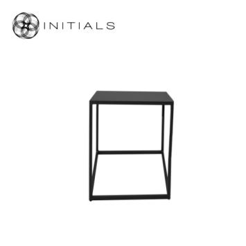Flower Stand Metal Black Square