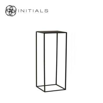 Flower Stand Metal Black Square