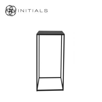 Flower Stand Metal Black Square