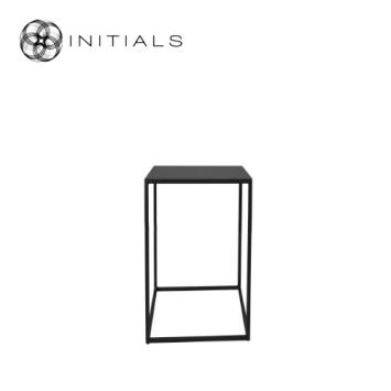 Flower Stand Metal Black Square