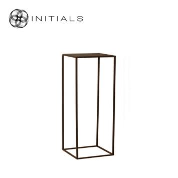 Flower Stand Metal Metallic Brown Square