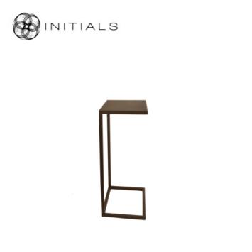 Bench Table Metal Metallic Brown Rectangular