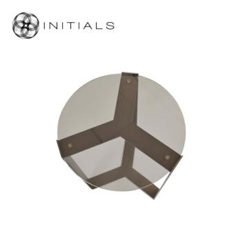 Tri leg Table Metal Metallic Brown Topaz Glass