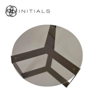 Tri leg Table Metal Metallic Brown Topaz Glass