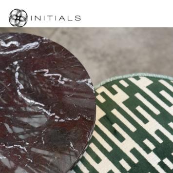 Tri leg Table Metal Metallic Brown Marble Rosso