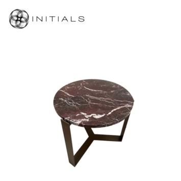 Tri leg Table Metal Metallic Brown Marble Rosso