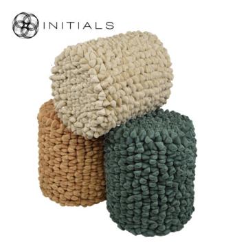 Poof Pebble Olive Green Cylinder