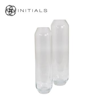 Vase Hexagon Clear Glass High