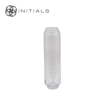 Vase Hexagon Clear Glass Middle