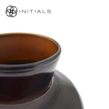 Vase Bottle Amber Brown Glass Low