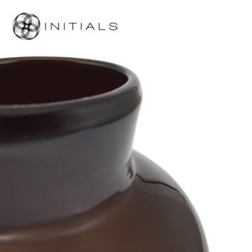 Vase Bottle Amber Brown Glass Medium