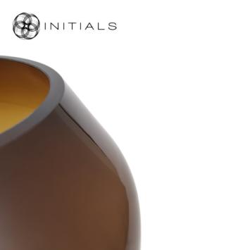 Vase Hexagon Amber Brown Glass