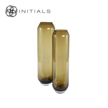 Vase Hexagon Topaz Glass High