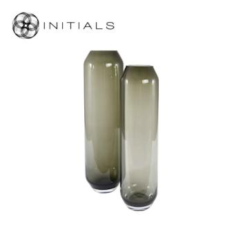 Vase Hexagon Smoke Glass Middle