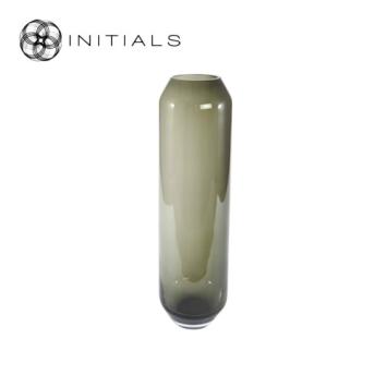 Vase Hexagon Smoke Glass High