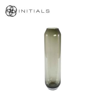Vase Hexagon Smoke Glass Middle